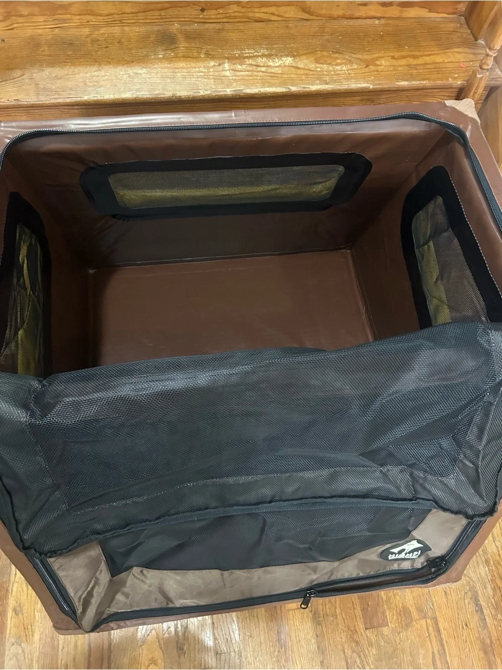 HIGHPI Foldable Brown & Black Pet Carrier - Soft-Sided Travel Crate